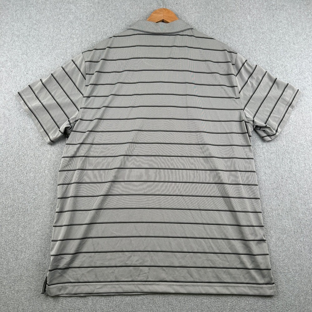 Van Heusen Polo Shirt Mens XL Traveler Gray Striped Moisture Wicking NEW - Picture 3 of 9